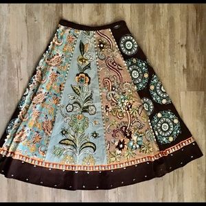 Soft Surroundings Maxi Skirt Boho Sequins Lined Medium